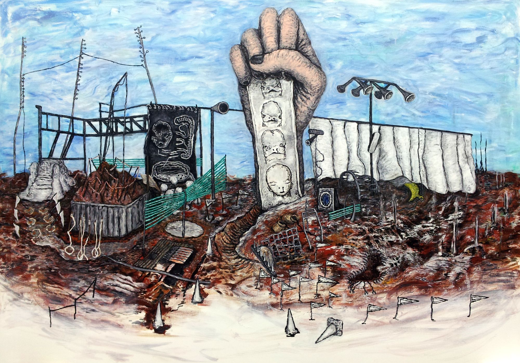 공사장-심리적 풍경, 112x162cm, acrylic on canvas, 2011