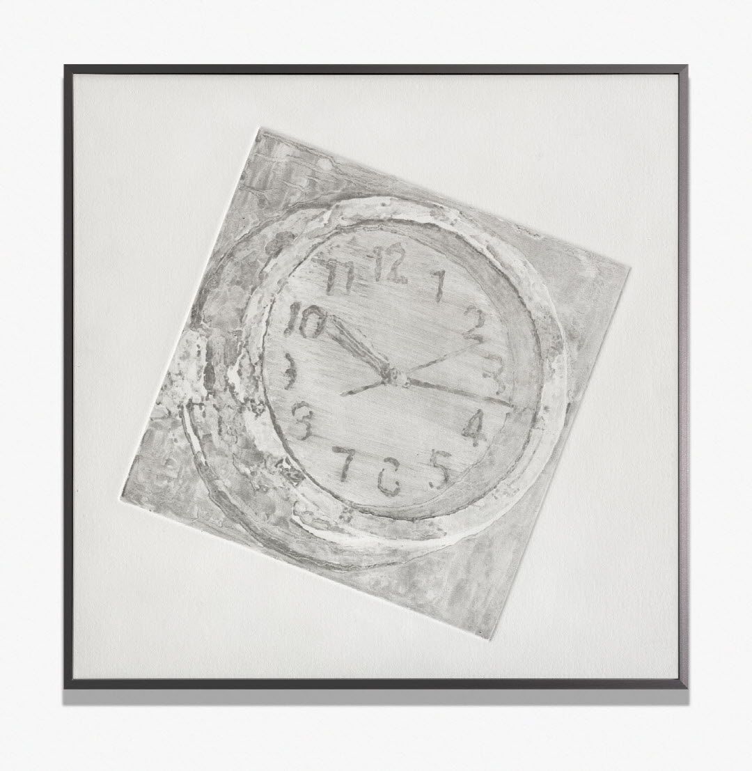 <어떤 시계>, 종이에 모노타입, 41x41cm, 2019