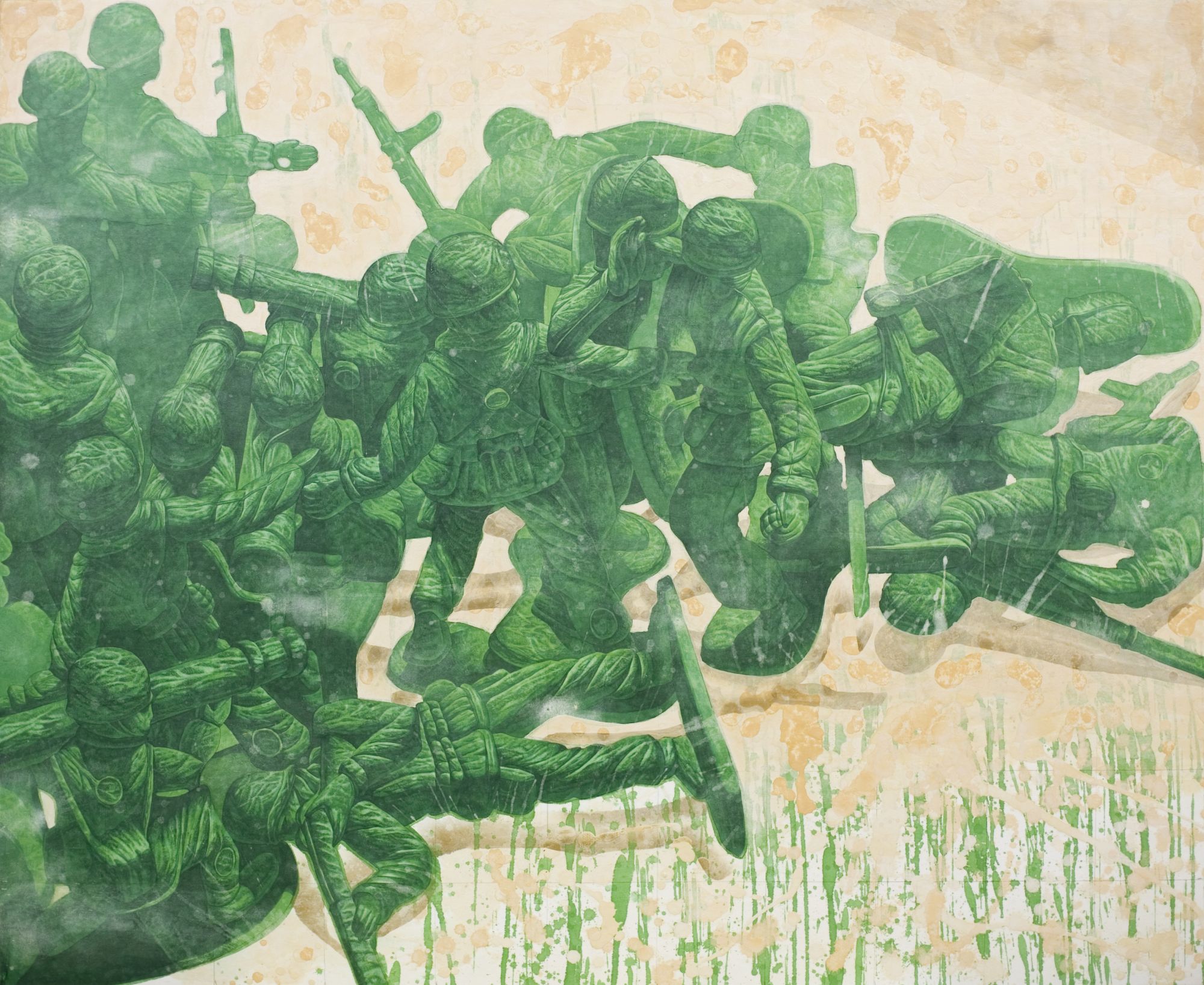 Green Hill, 2008, Oriental color & acrylic on Korean paper, 110x90cm