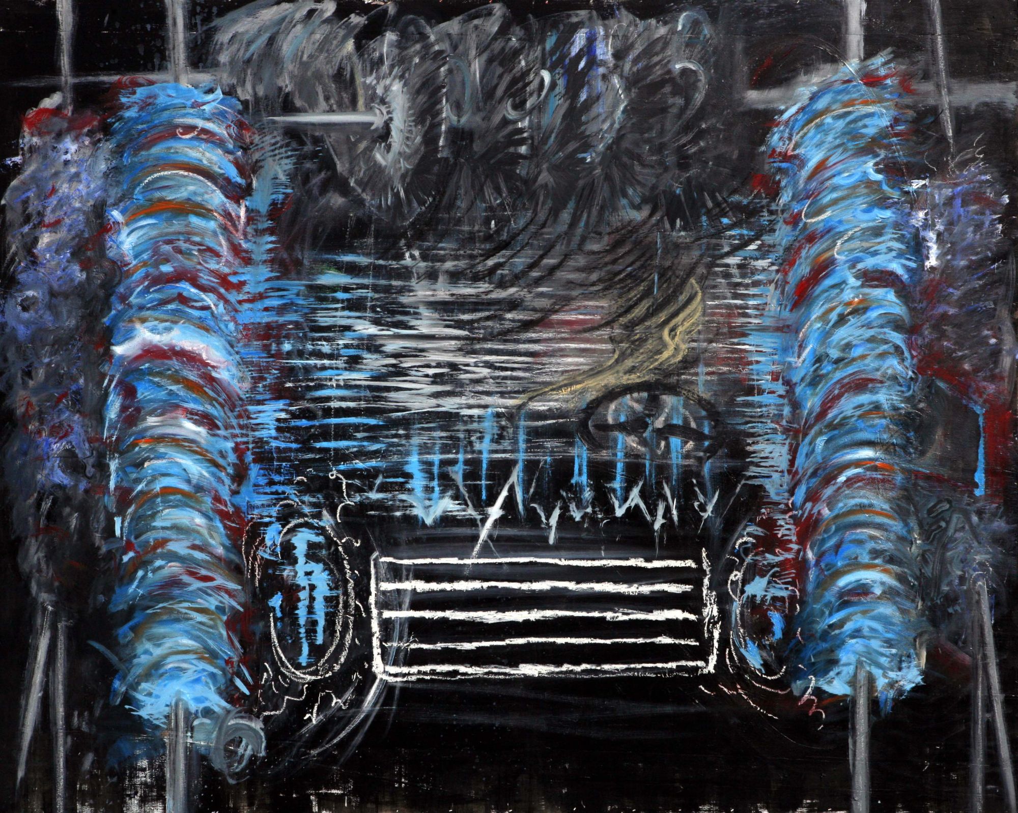 세차, oil on panel,162.2x130.3cm, 2010