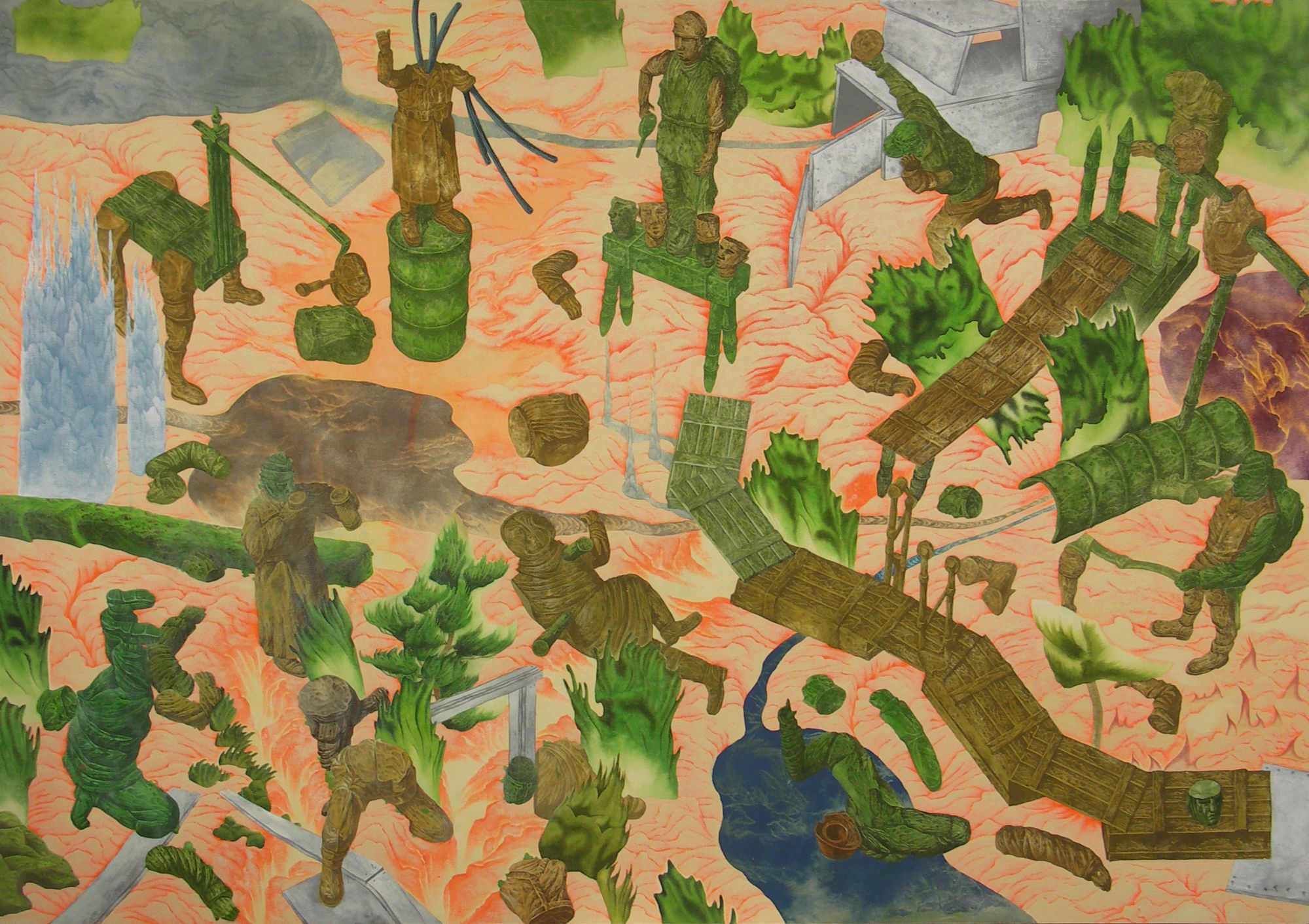 A Place of Acquaintance, 2009, Oriental color & acrylic on Canvas, 200x140cm
