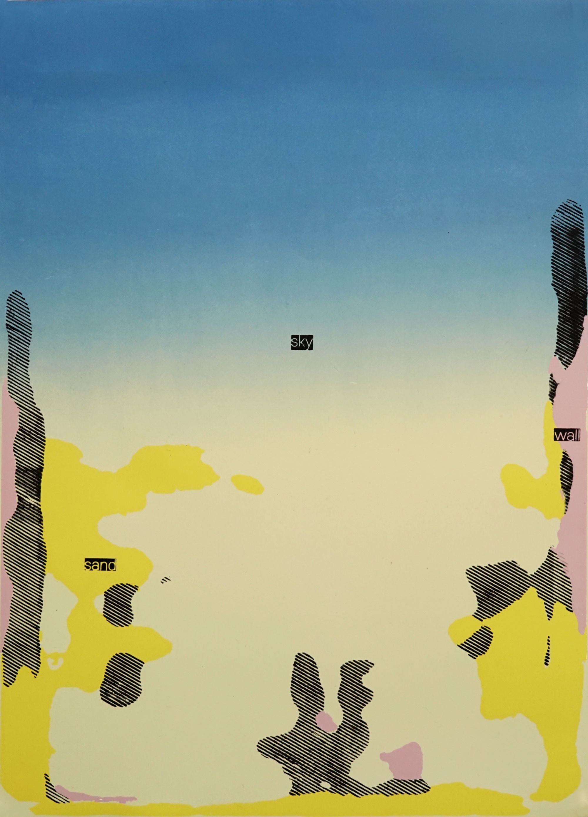 《인식체험 I : 마크 로스코(Mark Rothko)의 ‘오렌지, 빨강, 노랑’》, 2021, 객체인식 모델, 실크스크린 인쇄, 54x39cm