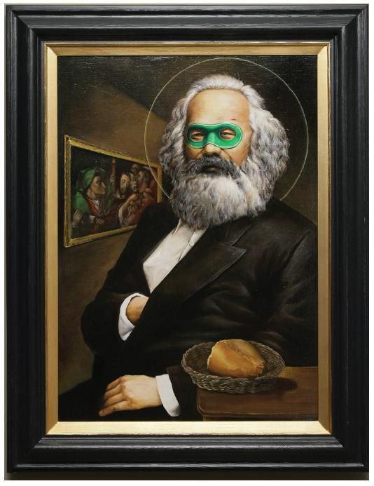 saint Marx with a loef of bread as human being