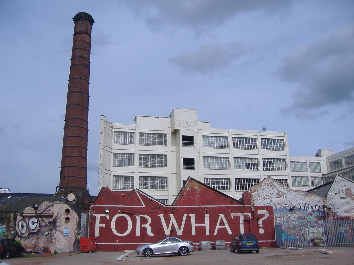 FOR WHAT, installationpublic space project (mural, stickers), ‘Post-Industrial Revolution’ residency, Birmingham 2011