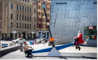 Pivot _A field of semi_intelligent seesaws__Public Installation_Federation Square, Melbourne, Australia_2017