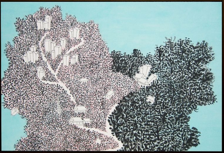 산수유람09-30-1  64×95cm  화선지에 수묵채색  2009