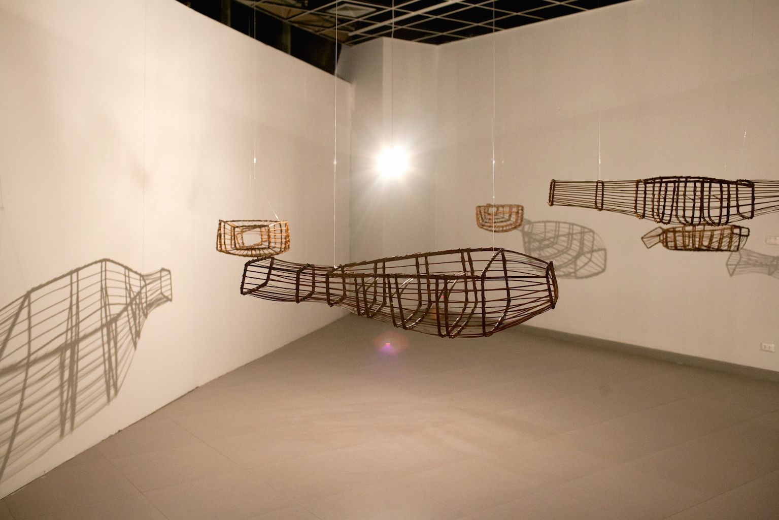 Chi River_bamboo and steel wire_112x39.4x16cm, 135x25x13cm, 105x46.3x18cm, 99x40x18cm and 100x25x19cm_2012