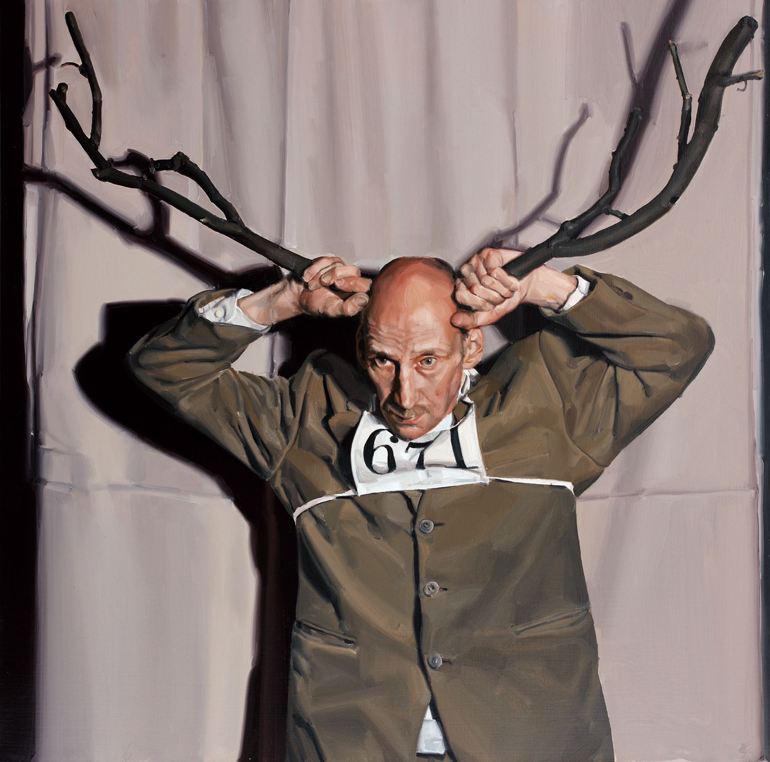 Chris Crick Mimicking deer, 2010, Oil on canvas, 100 x 100cm